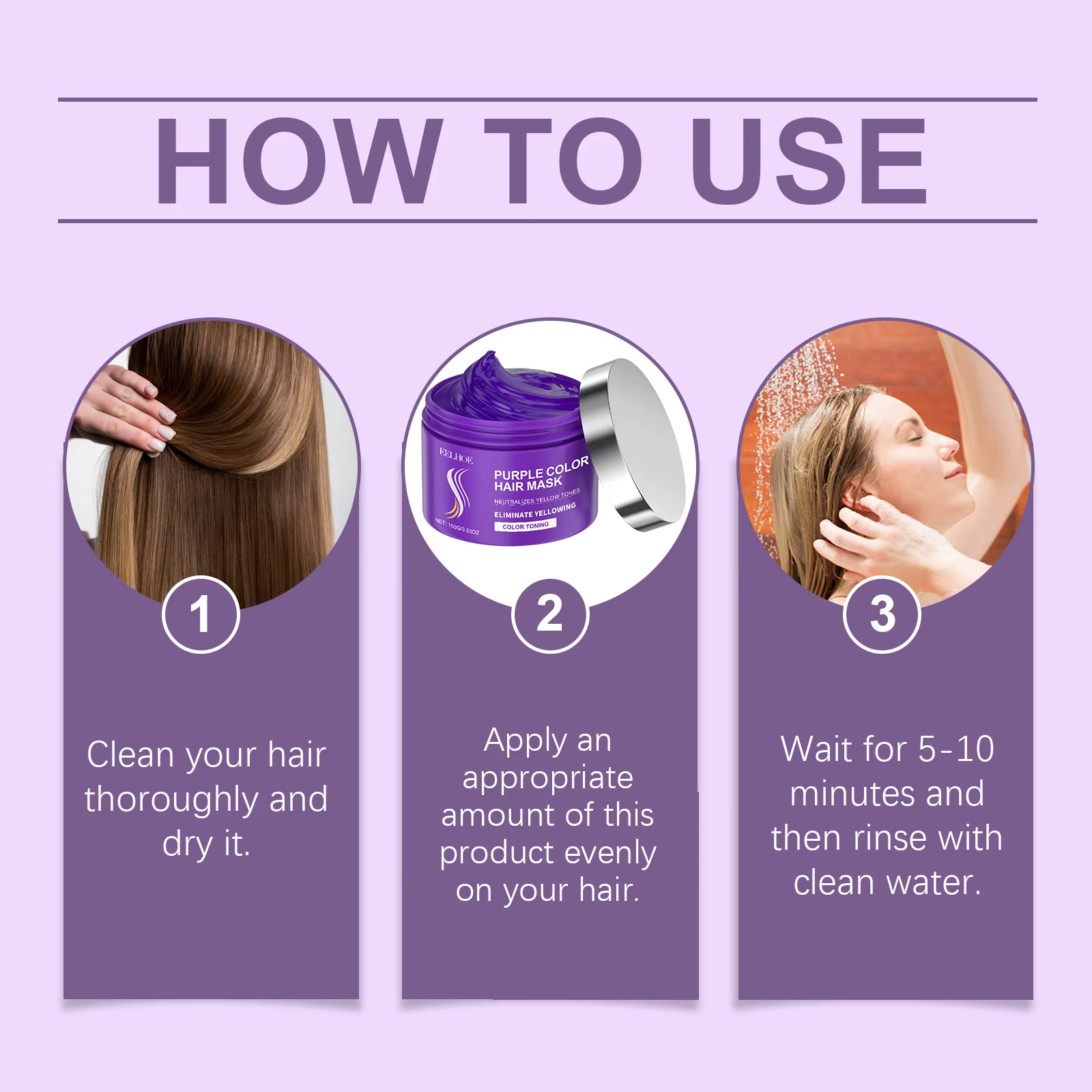 Masque capillaire violet à la kératine