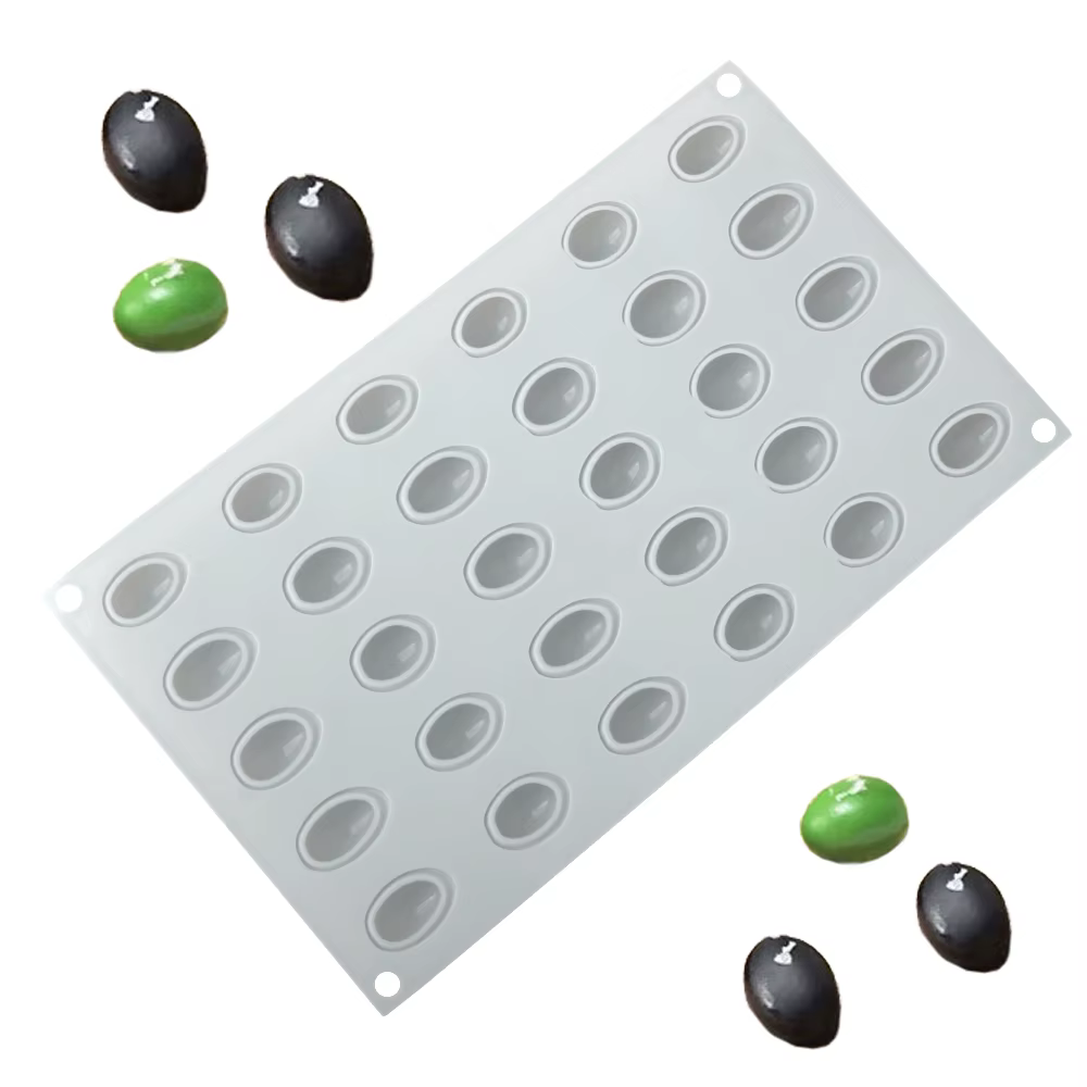 Moule à gâteau en Mousse d'olive à 30 cavités, pour Dessert au chocolat, biscuits, pâtisserie française, moule de cuisson