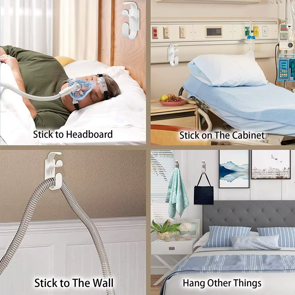 Le cintre de support de tuyau CPAP pour le lit, le mur, le support de masque et le crochet de tuyau empêche l'enchevêtrement de tuyau