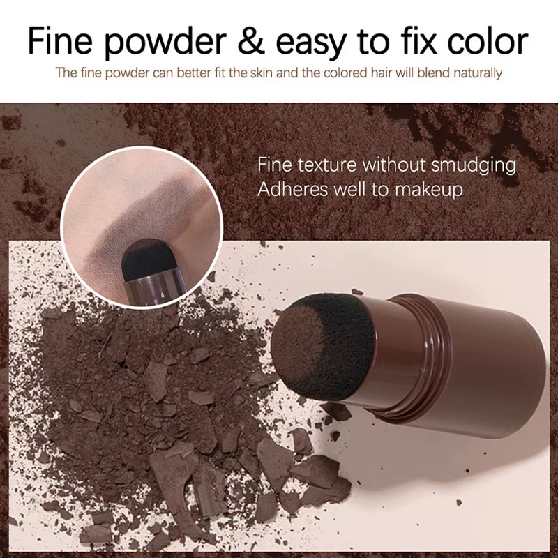 Poudre de ligne de cheveux noire et brune