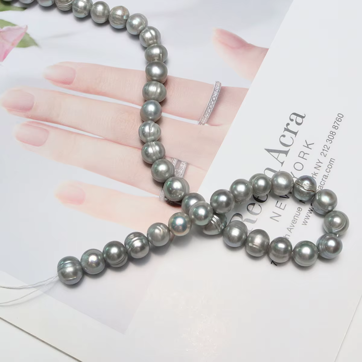 Perle d'eau douce naturelle de classe A, perles rondes grises en nacre, bijoux exécutifs, collier à faire soi-même, accessoires de bracelet, cadeau