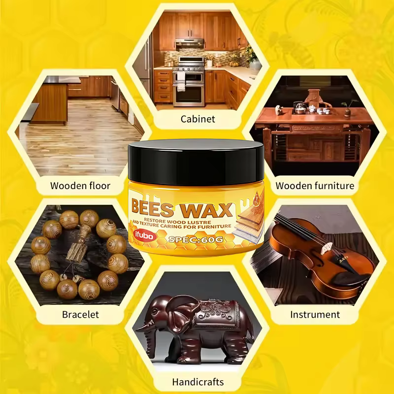 Cire d'abeille naturelle, huile pour bois, polissage et restauration pour meubles en bois massif, sols et surfaces composites, renouvelle la brillance, protection longue durée
