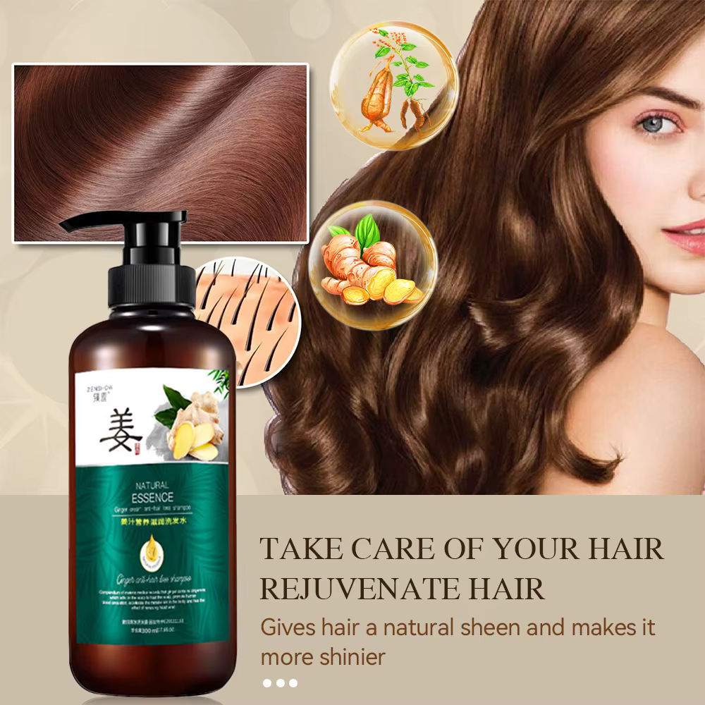 Shampoing à l'huile essentielle de gingembre pour la croissance des cheveux