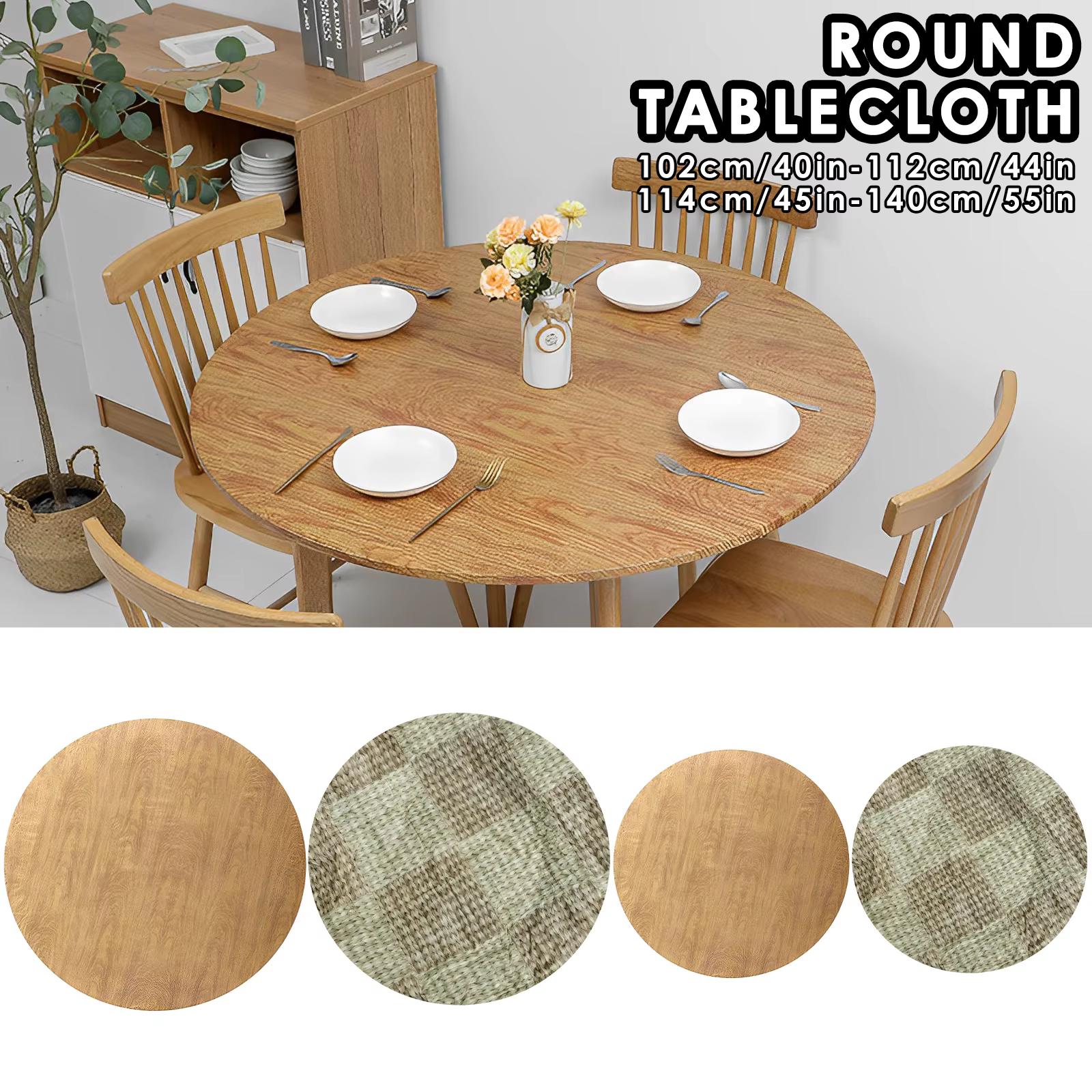 Nappe de Table ronde imperméable à l'huile, couverture de Table de ferme, Texture décorative en bois/tissé, couverture de bureau, tissu de Protection de Table