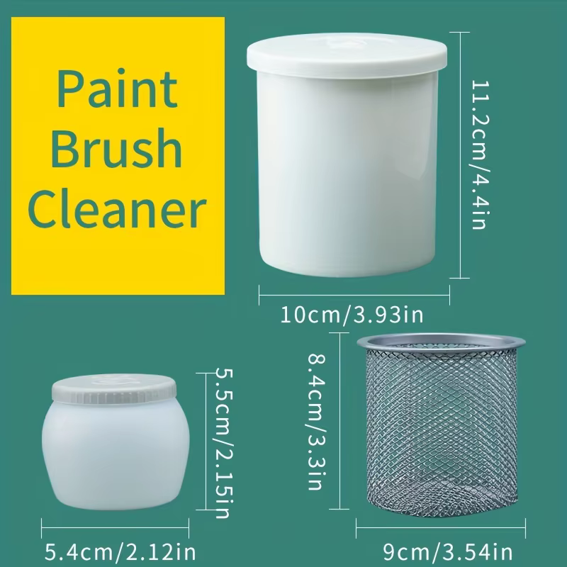 Nettoyant pour pinceaux à peinture, nettoyant pour pinceaux Portable anti-fuite avec couvercle et filtre, peinture à l'huile, aquarelle, peinture acrylique pour adultes
