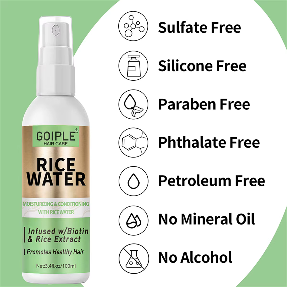 Spray de soin capillaire à l'eau de riz
