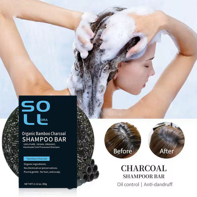 Barre assombrissante pour cheveux au charbon de bois naturel