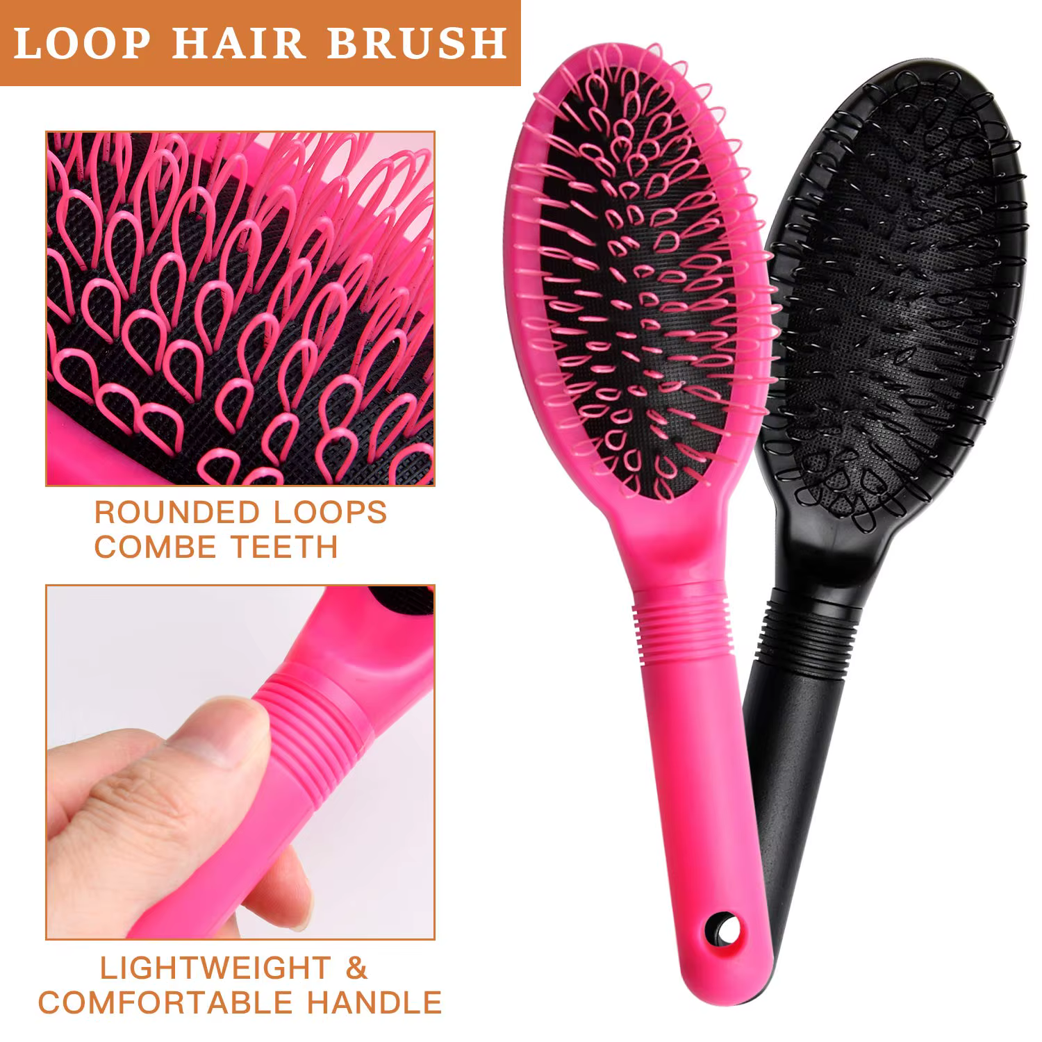 Pinceau d'extension de cheveux de perruque de boucle, morceaux de cheveux, postiches, brosse tissée pour le broCumbria, poignées de style, cheveux naturels et synthétiques