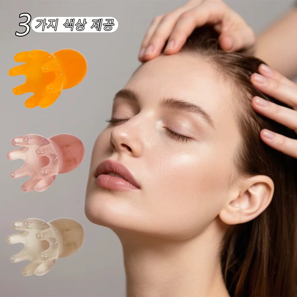 Peigne de massage du cuir chevelu poulpe mignon (résine) | Soins capillaires coréens