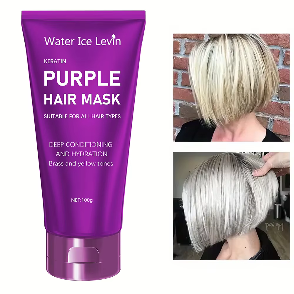Masque capillaire violet - Tonifiant pour cheveux blonds