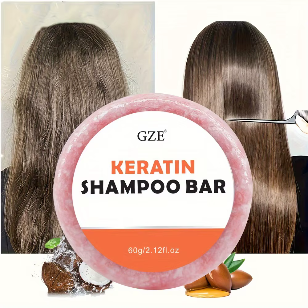 Savon en barre de shampoing à la kératine – Épaississement en salon pour cheveux secs
