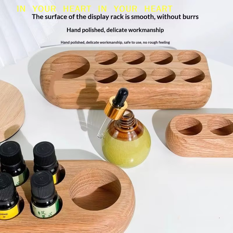 【X】Support de rangement et de présentation d'huiles essentielles en bois à 3/9 compartiments pour salons de beauté, boîtes de rangement d'huiles essentielles