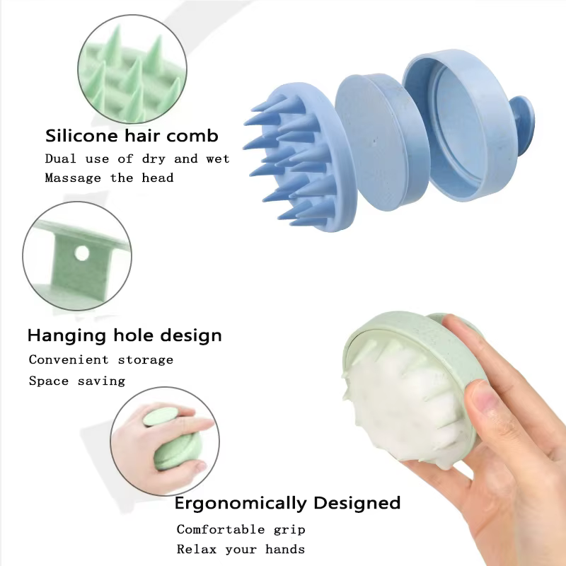 Brosse à shampoing en Silicone