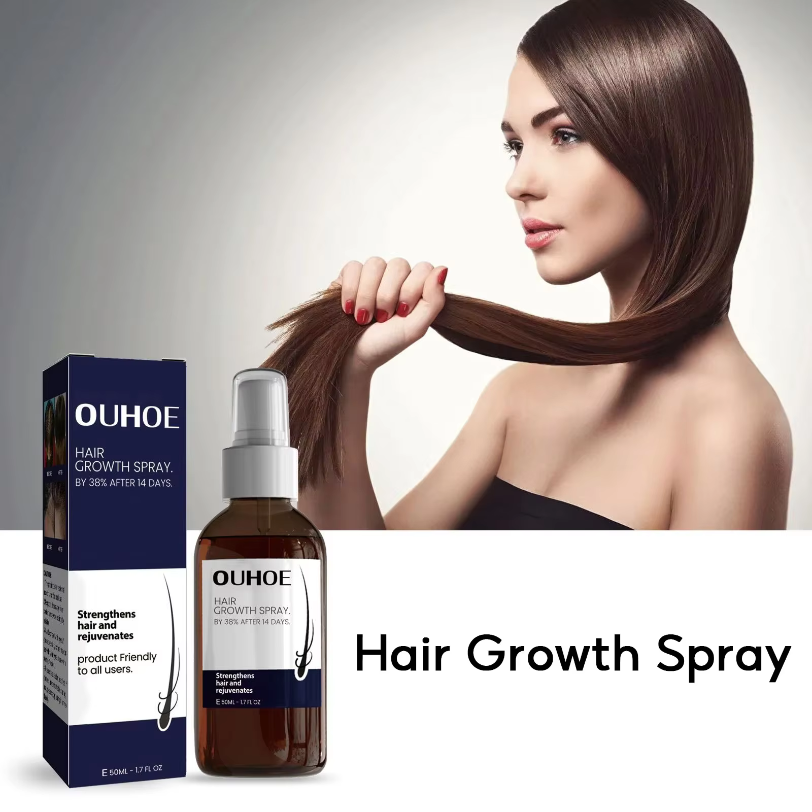Spray pour la croissance des cheveux, nourrissant, hydratant, plus épais, réparation des dommages, renforcer le traitement du cuir chevelu, produits capillaires, 50ml