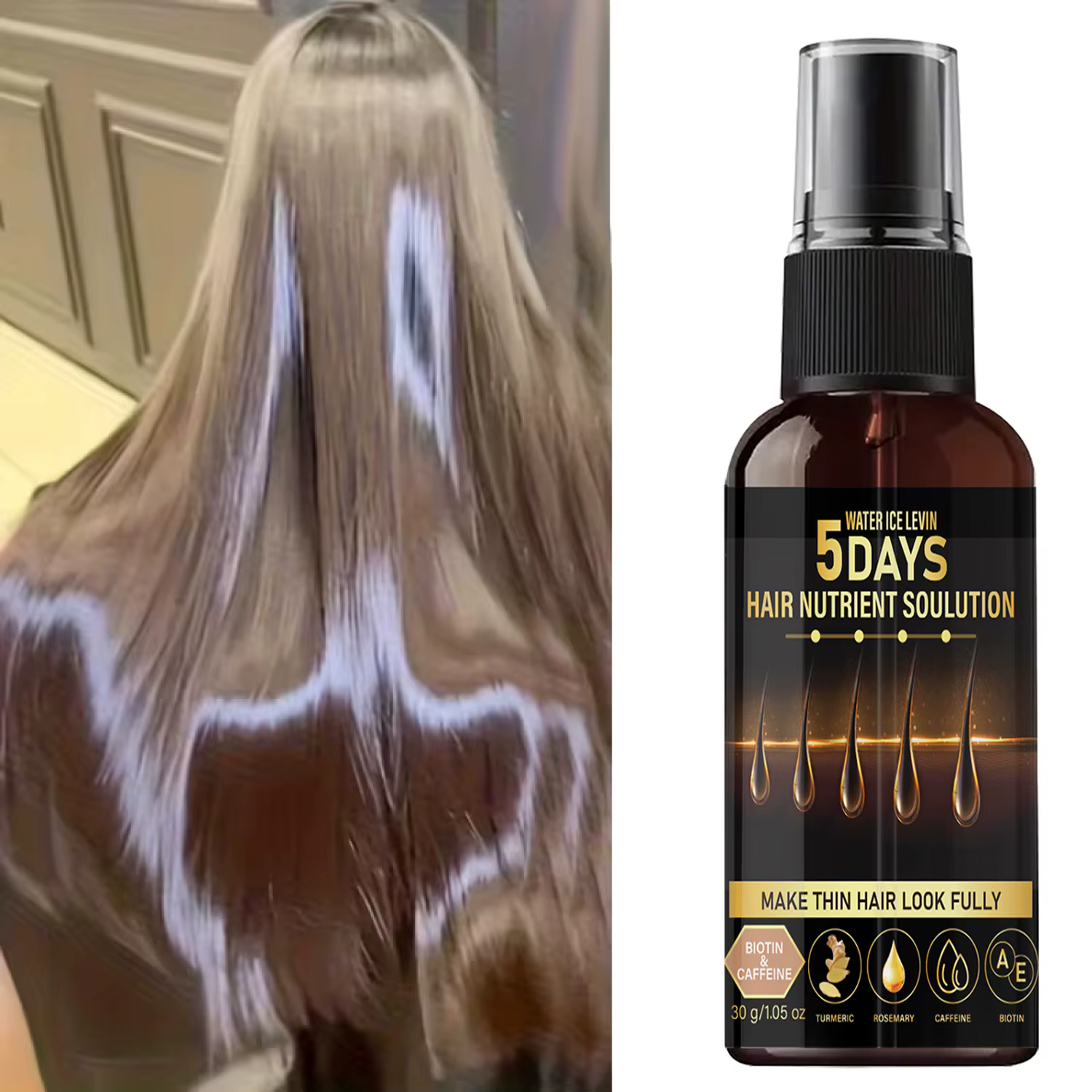 Huile Capillaire Volumisante pour Cheveux Fins – Traitement à la Biotine et à la Caféine