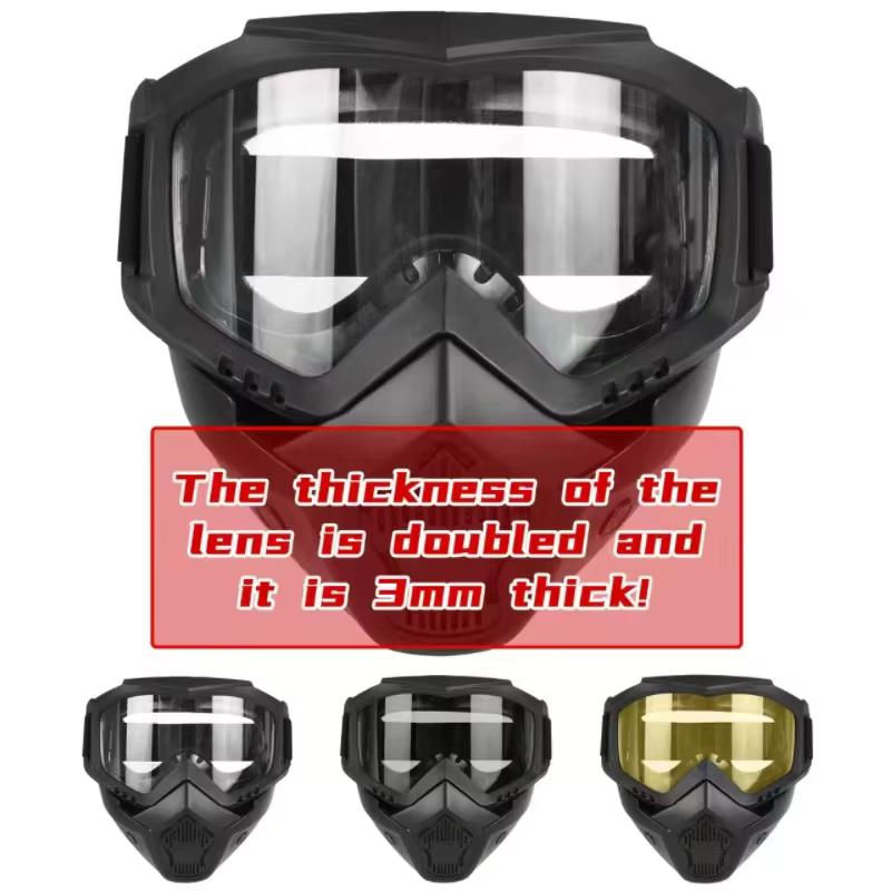 Zlangsports Masque de lunettes Anti-UV détachable masque de Ski moto HD lunettes de Motocross masques d'équitation rétro