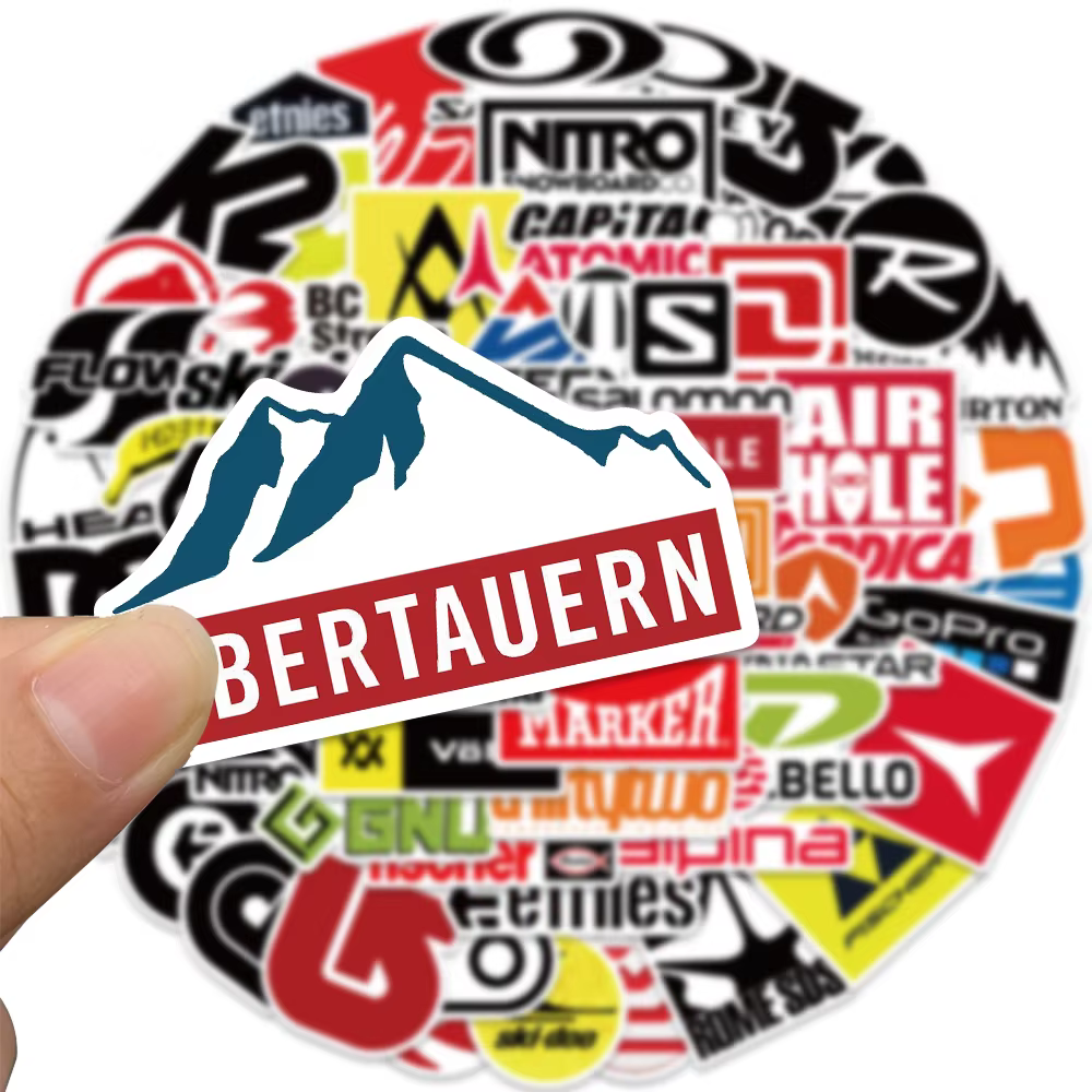 Autocollant avec Logo de marque pour ski, Skateboard, guitare, ordinateur portable, vélo, jouets pour enfants, 60 pièces