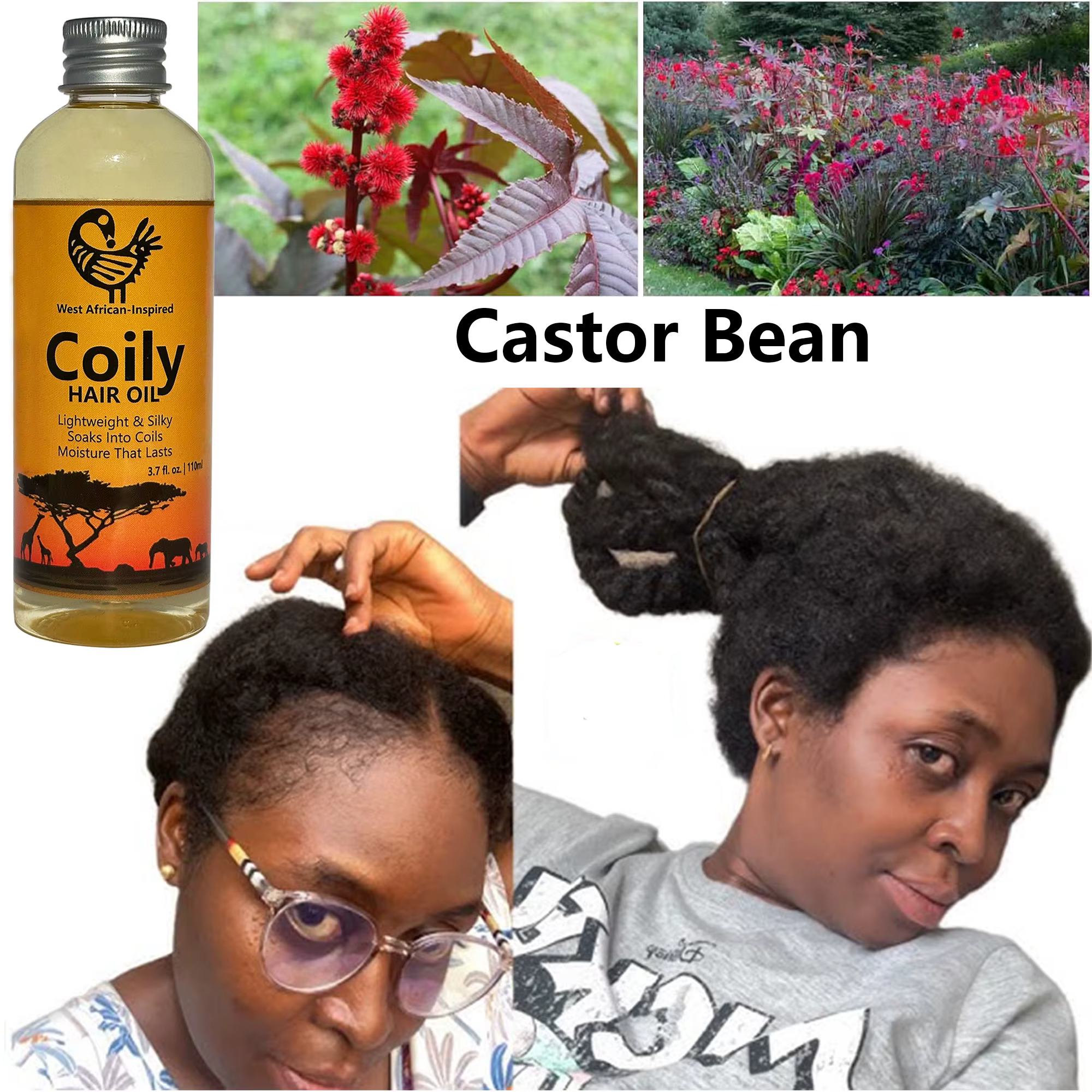 Huile pour cheveux crépus d'Afrique de l'Ouest 110 ml / 3,7 fl oz