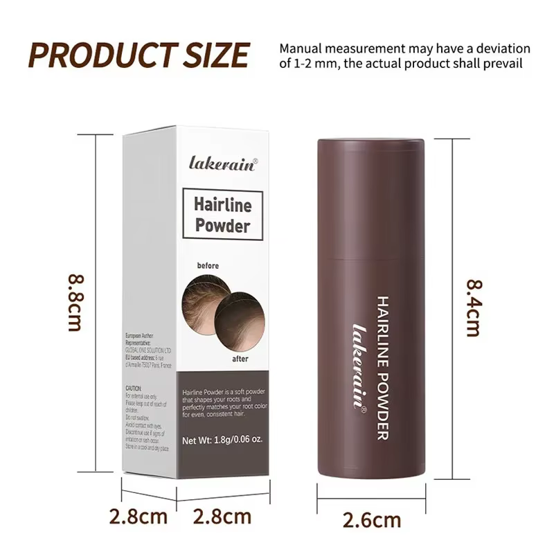 Poudre de ligne de cheveux noire et brune