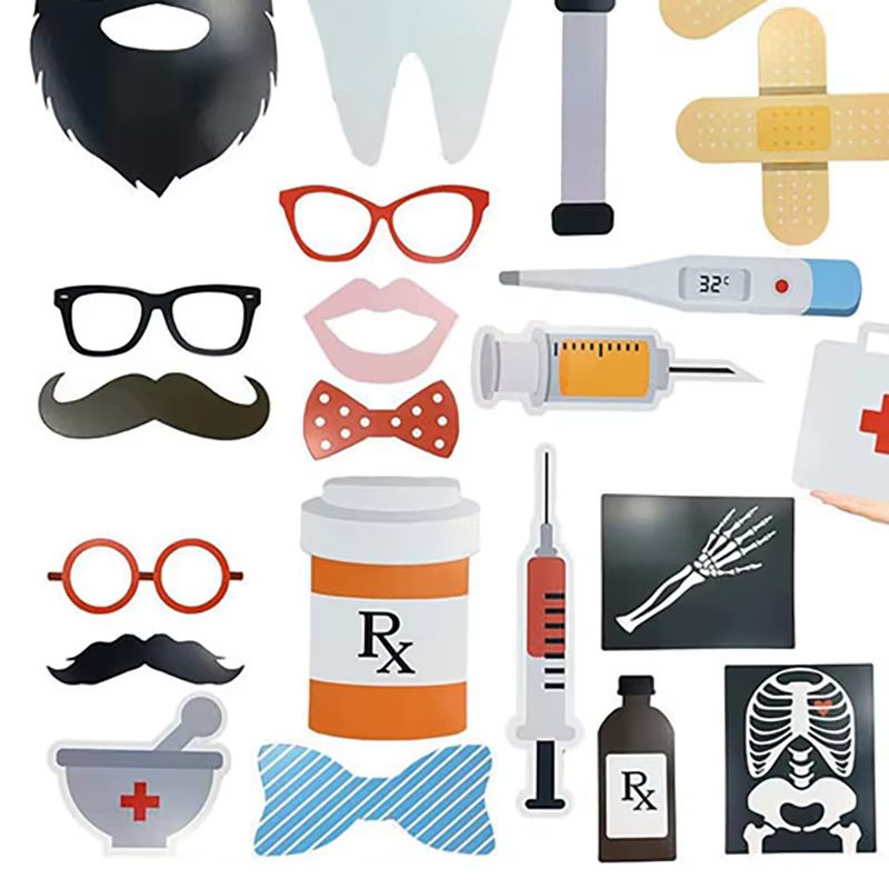 40 pièces infirmière Selfie Photo stand accessoires soins infirmiers médicaux Graduation Photobooth accessoires Kit dentiste médecin fête décoration toile de fond