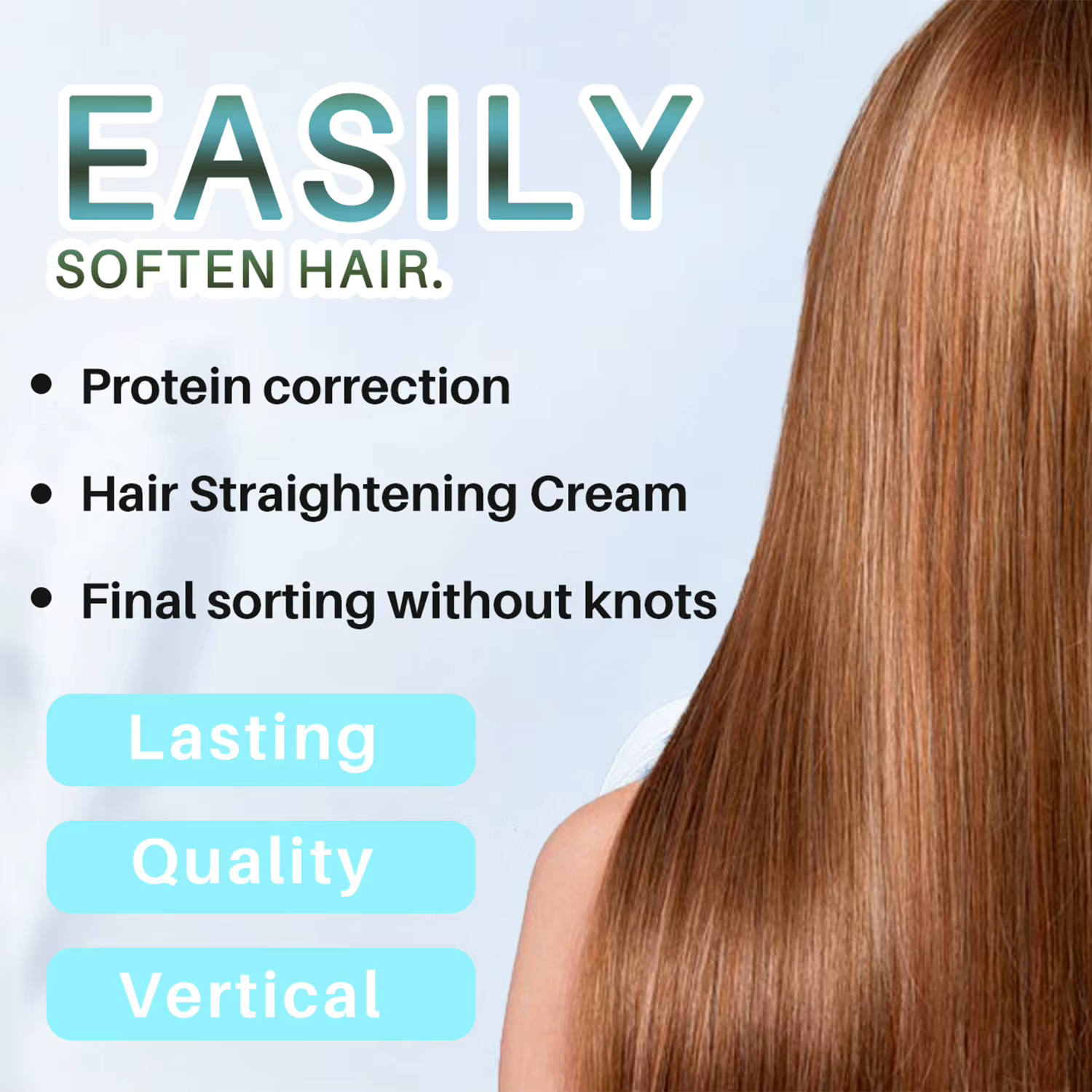 Crème de lissage des cheveux à la kératine
