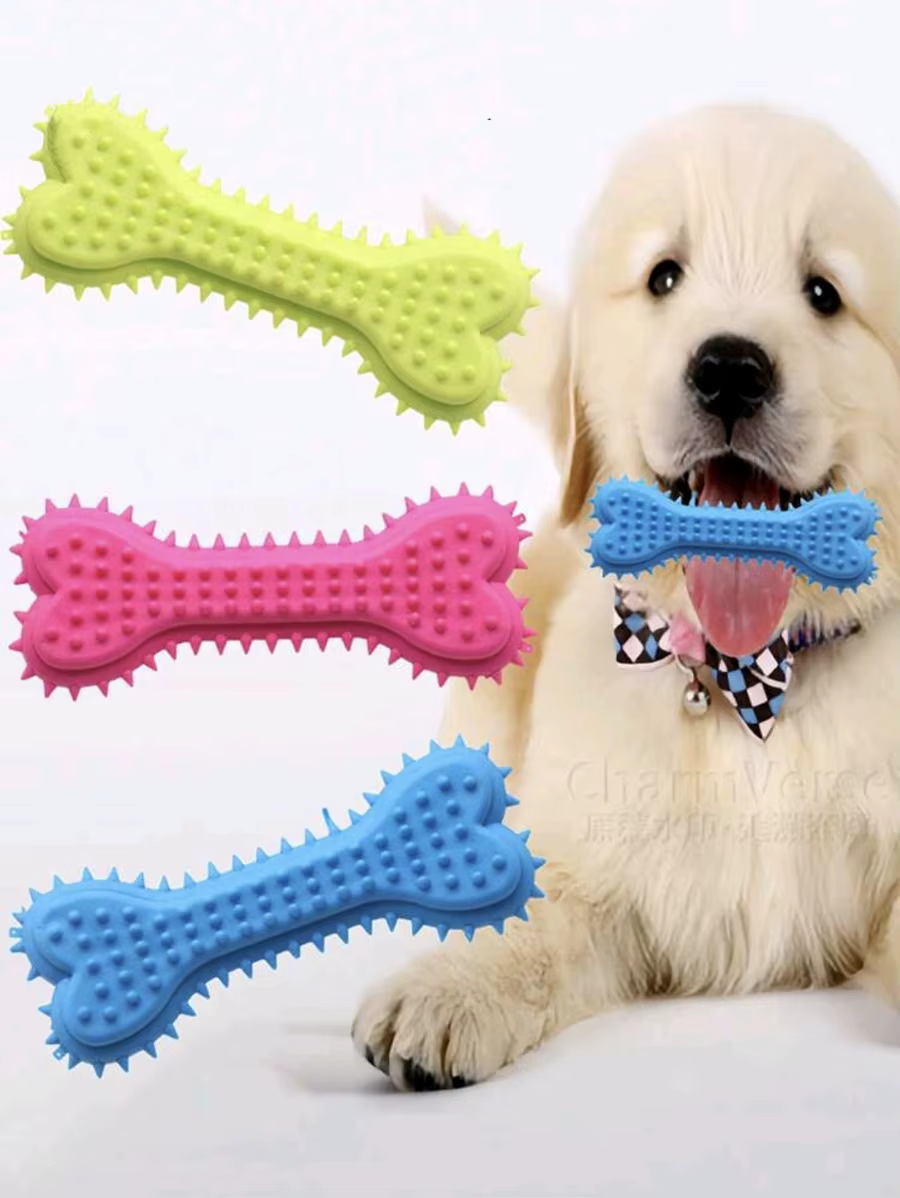 Jouets à mâcher en forme d'os pour chien, jouets à mâcher pour le nettoyage des dents, bâton de brosse à dents en caoutchouc pour chien, jouets à mâcher pour l'entraînement, 1/3 pièces