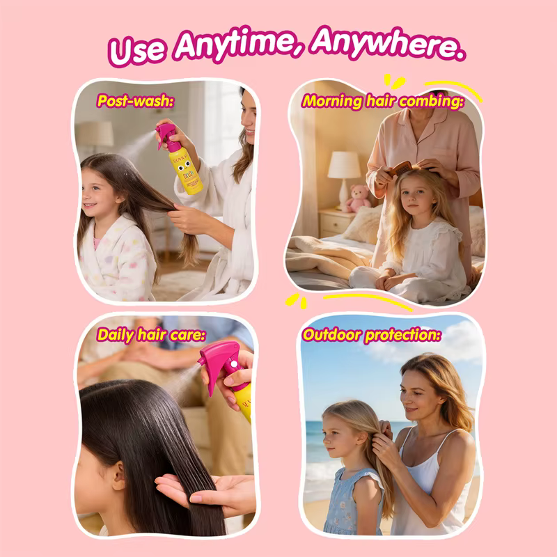 Spray démêlant pour cheveux d'enfants