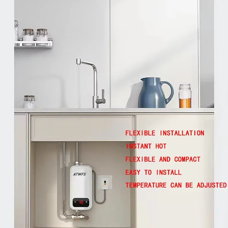 ATWFS chauffe-eau instantané 220V 4600W radiateurs électriques portables pour salle de bain douche d'eau chaude et chauffage de cuisine à domicile