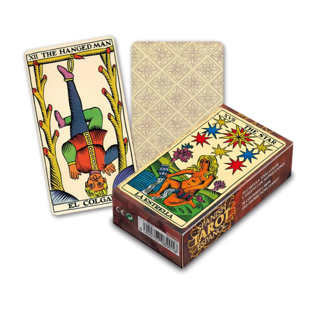 78 cartes classiques de tarot de Marseille, majeurs arcanes, thème étoile, version espagnole, jeu de société, ensemble de cartes de divination