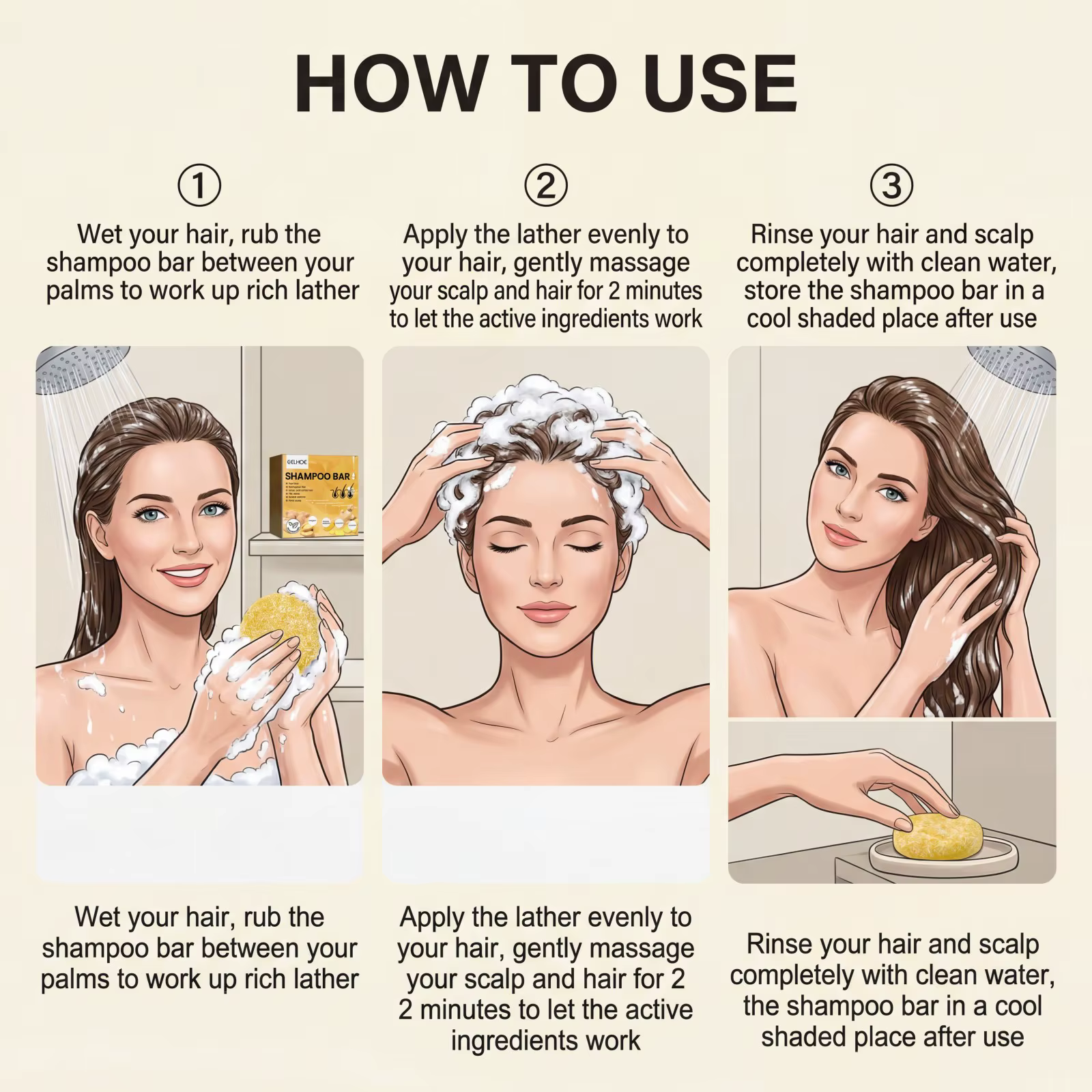 1 pièce Shampoing Solide au Gingembre pour Soin Capillaire