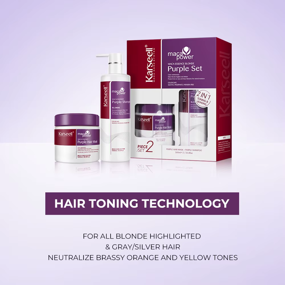Karseell masque pour cheveux violets shampoing violet professionnel neutralise les tons jaunes en laiton