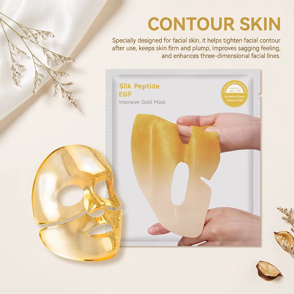 Masque hydratant pour le visage Golden Glow, nourrissant, lissant, pour une peau douce, masque en feuille hydratant quotidien