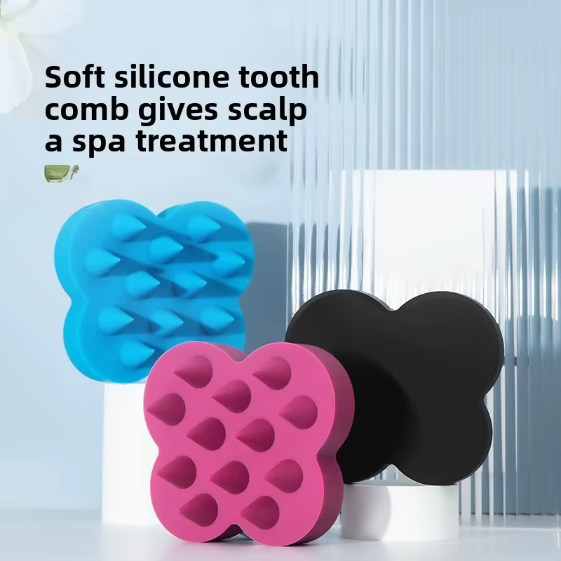 Peigne à shampoing en Silicone pour Massage du cuir chevelu