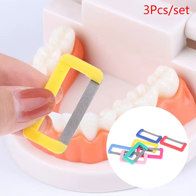 Kit d'orthodontie dentaire IPR, bandes de réduction intermulticolores alternatives, polissage dentaire, émail dentaire, scie SAP, soins buccaux aléatoires, 3 pièces