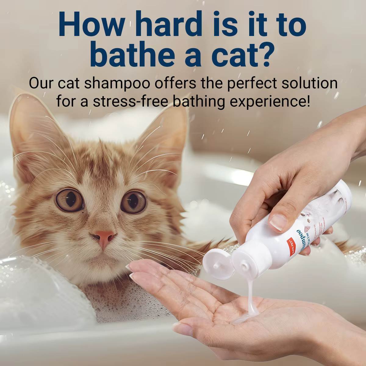 Shampoing doux pour chat – Non irritant, doux pour la peau, désodorisant hydratant, nourrissant et adoucissant pour une peau saine et brillante