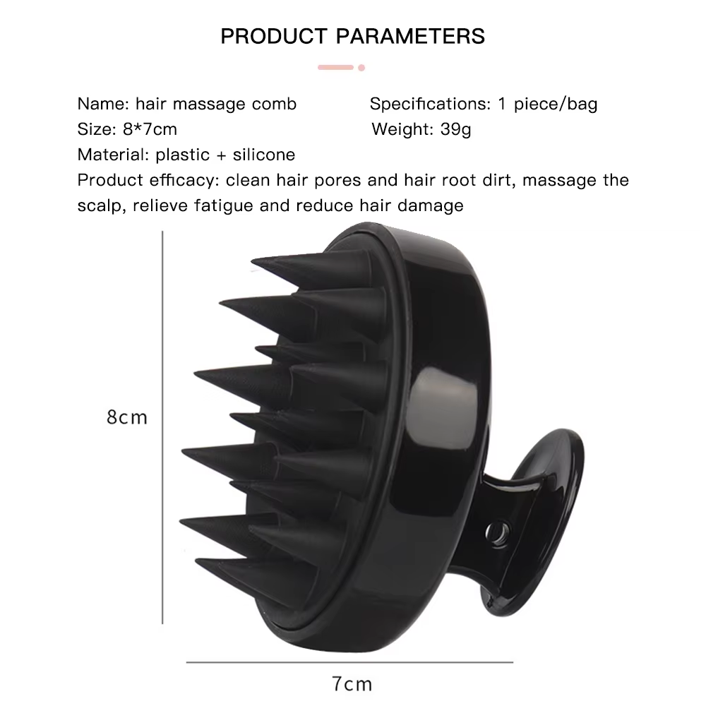 Peigne de Massage du cuir chevelu en Silicone