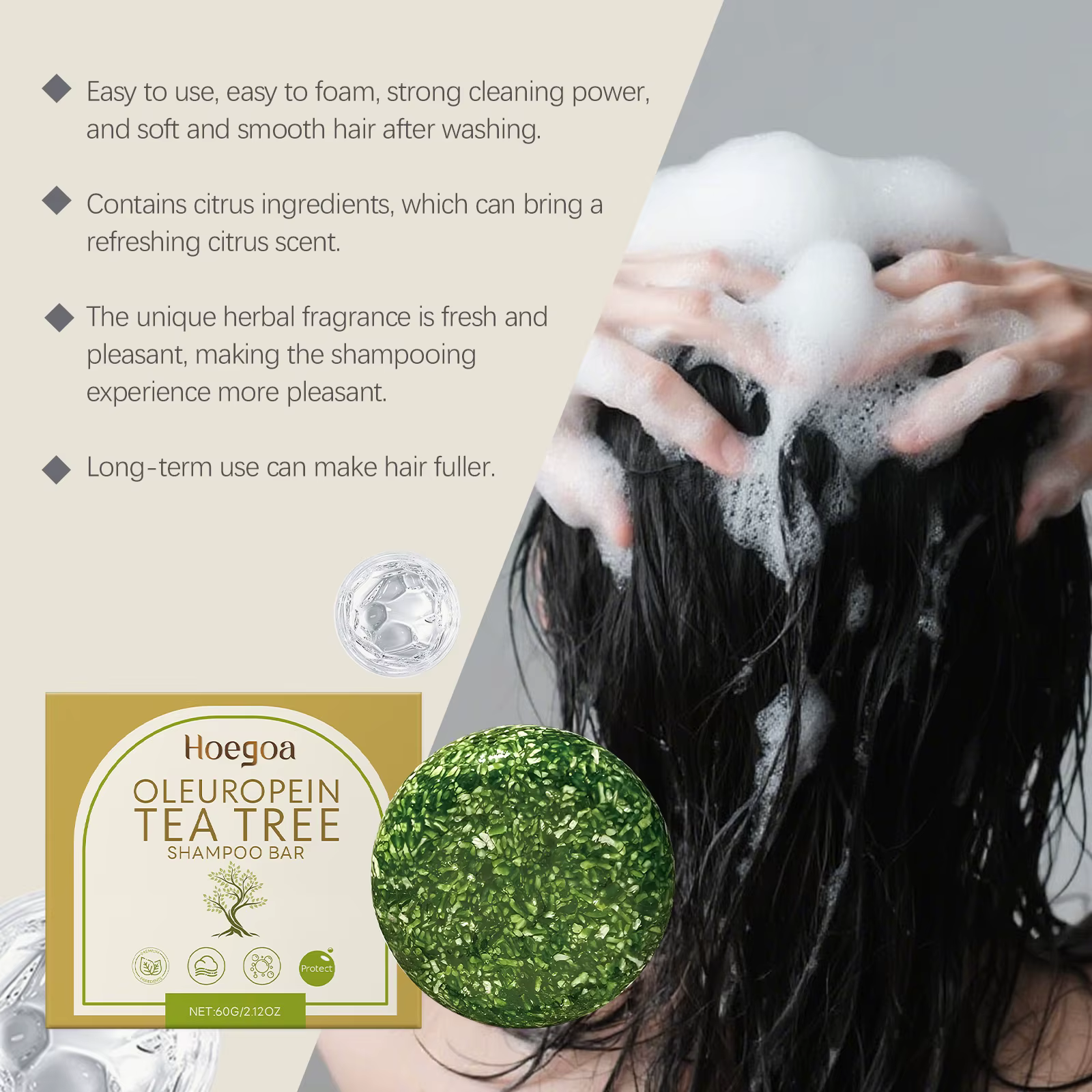 Barre de shampoing anti-pelliculaire à base de plantes