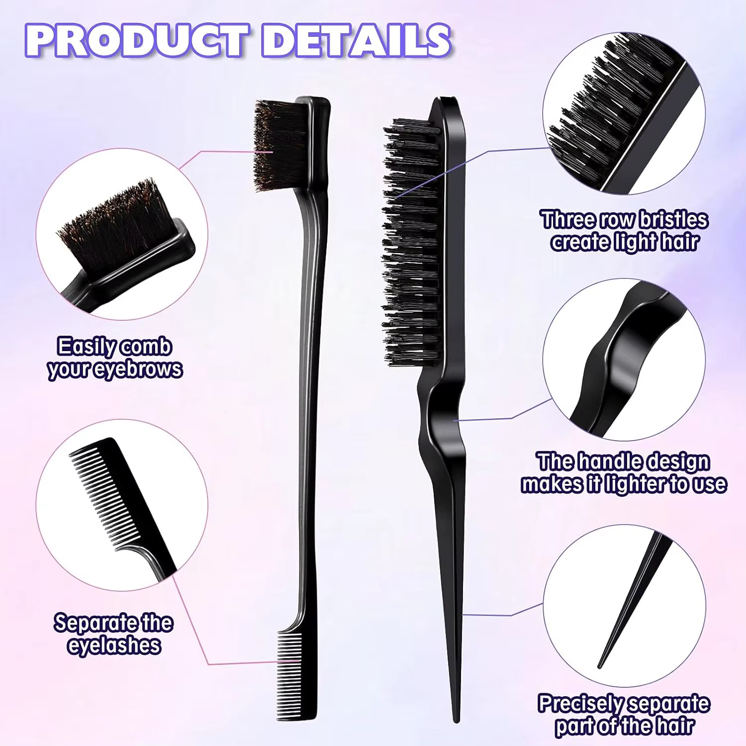 Kit de coiffure 11 pièces pour femmes : peigne à dents larges
