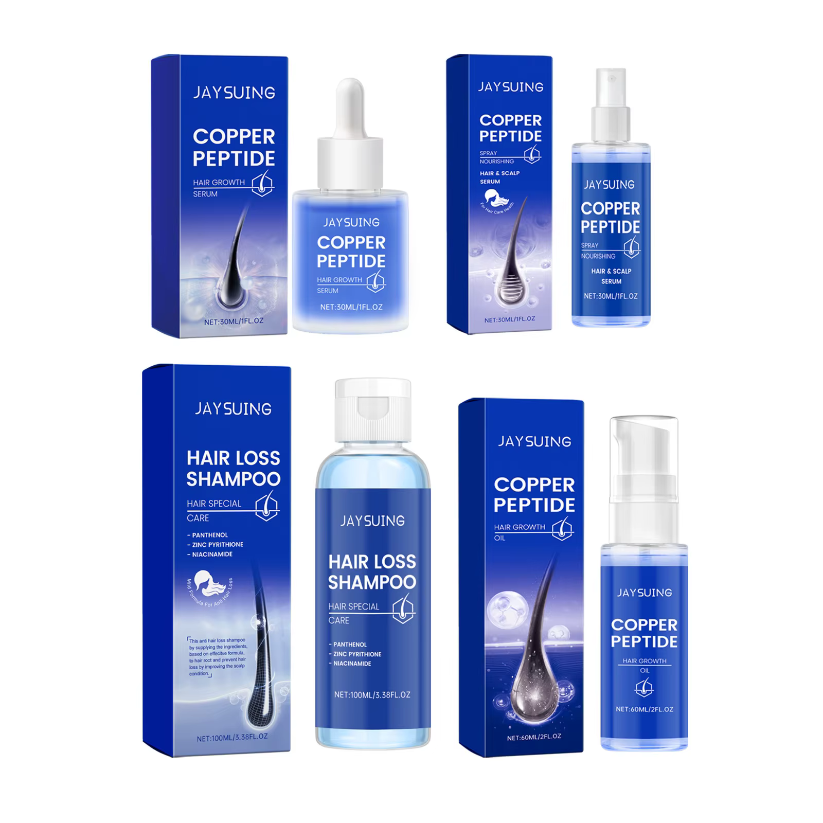 Sérum de croissance des cheveux, Peptides de cuivre, traitement du cuir chevelu, réparation, endommagé, crépus, nourrit, brillance douce, lissage, shampoing fortifiant