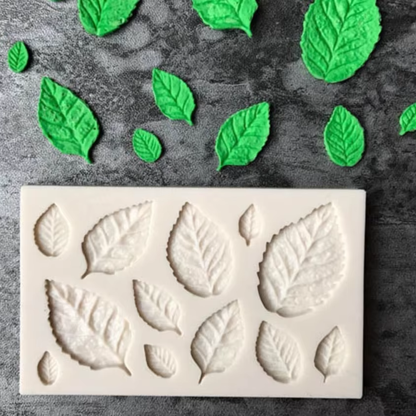 Moule en silicone 3D en forme de feuille de rose pour gâteau au chocolat, fondant, savon, bonbons, pâte à sucre, pour la décoration de gâteaux DIY