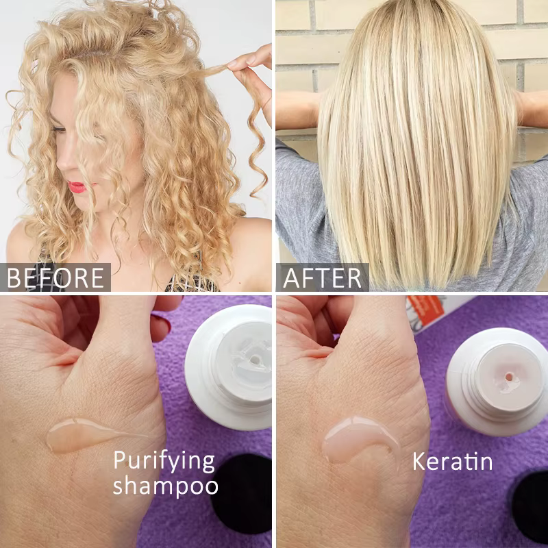 PURC 2 pièces kératine pour lisser les cheveux 0% 5% 8% 12% formaldéhyde traitement capillaire