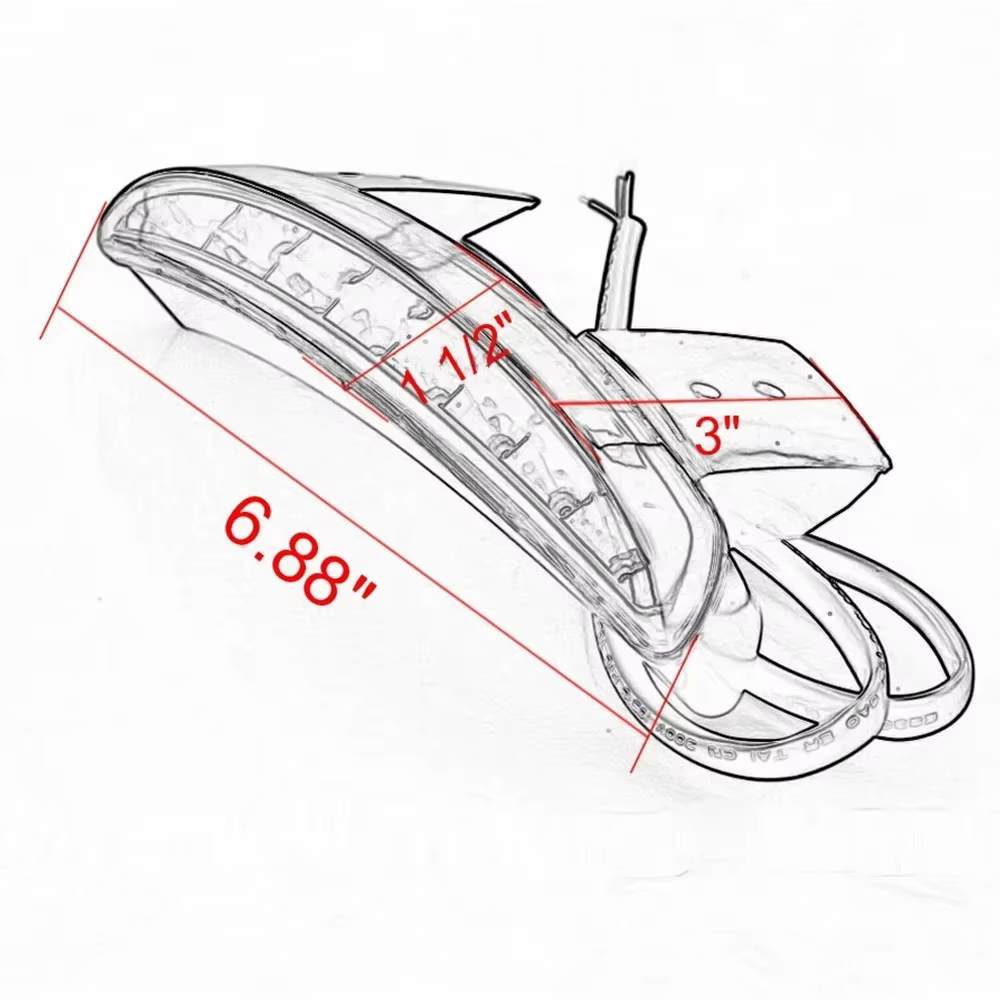 Garde-boue arrière LED pour moto, feu de plaque de planificateur de frein, feu de course d'arrêt arrière pour Harley Sportster Iron XL 883 1200 ocia Softail