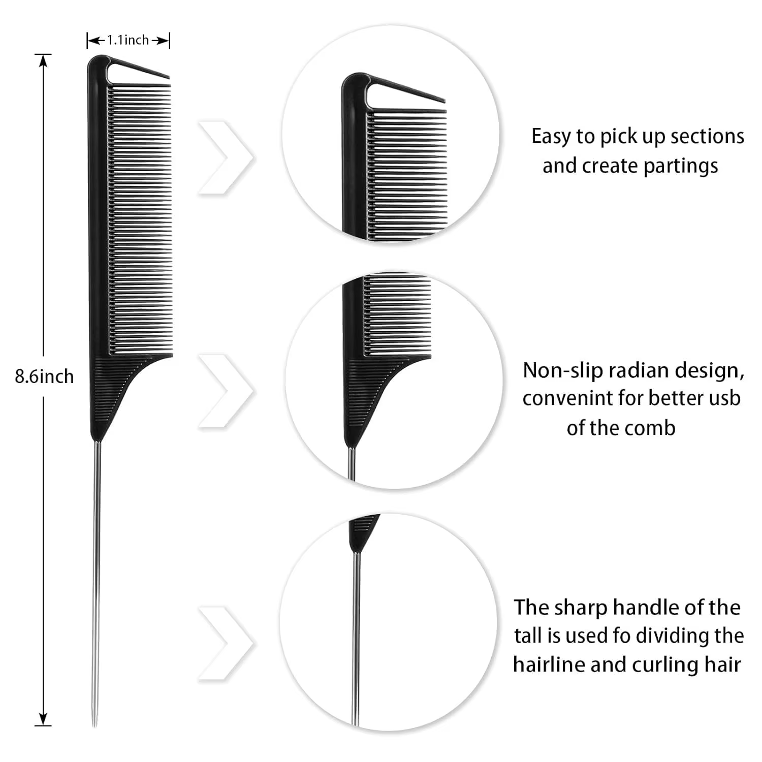 Kit de coiffure 11 pièces pour femmes : peigne à dents larges
