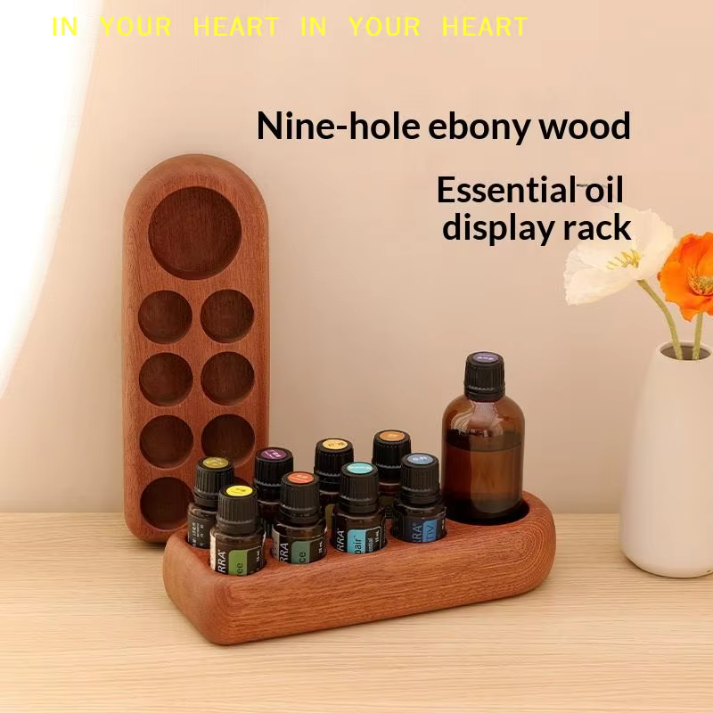 【X】Support de rangement et de présentation d'huiles essentielles en bois à 3/9 compartiments pour salons de beauté, boîtes de rangement d'huiles essentielles