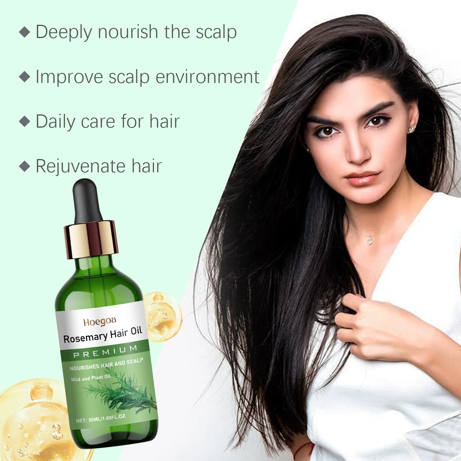 Huile essentielle de romarin pour cheveux
