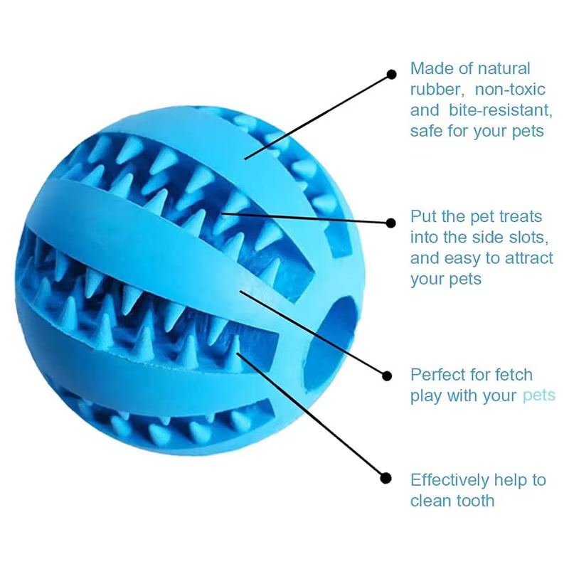 Boule de jouet pour chien, boules en caoutchouc interactives, jouets à mâcher pour chiot, boule de nettoyage des dents pour animaux de compagnie, mangeoire de friandises alimentaires pour chats et ani