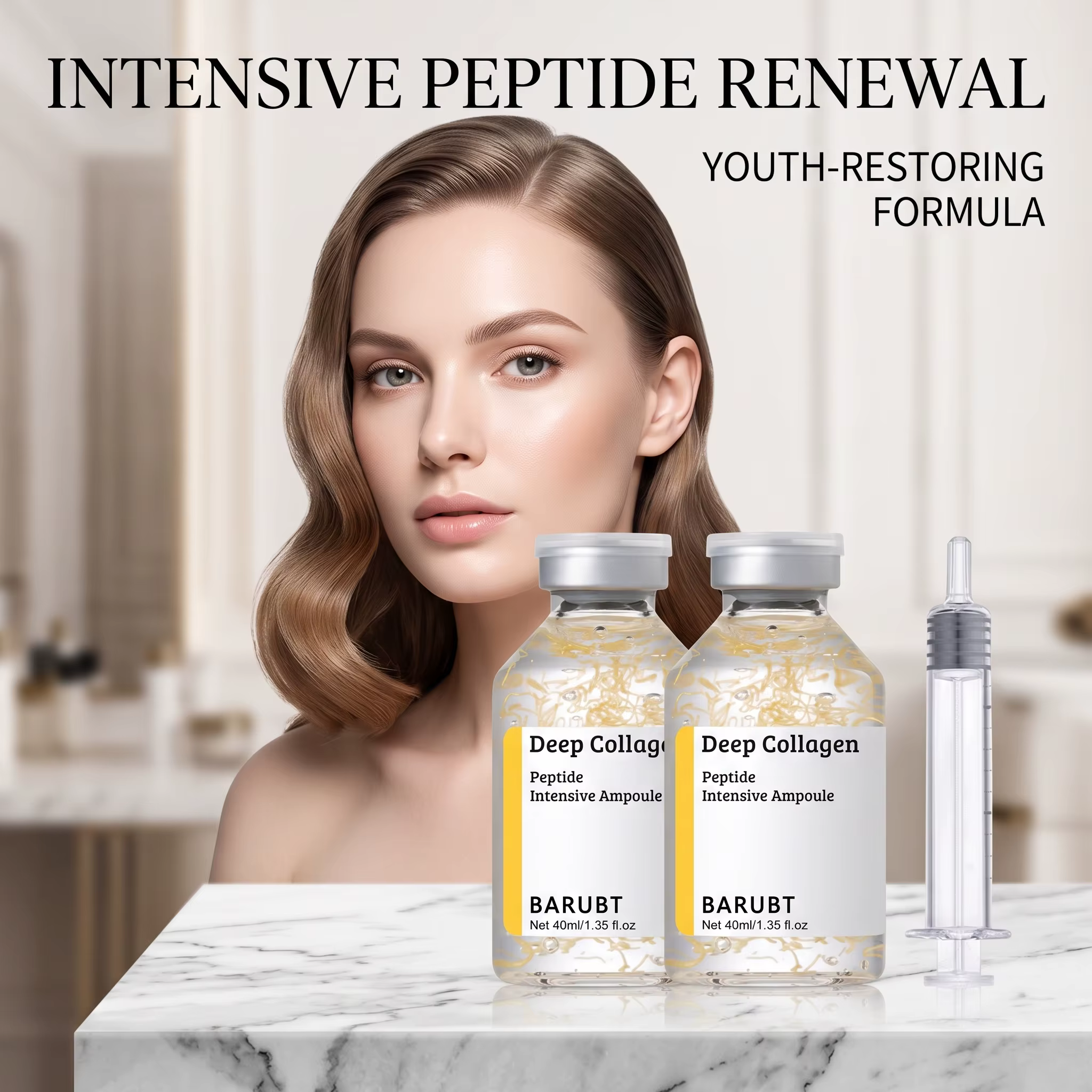 Sérum d'essence de collagène de soie coréenne, crème revitalisante pour le visage aux peptides profonds, raffermissante, liftante, anti-rides, soin de la peau 40ml