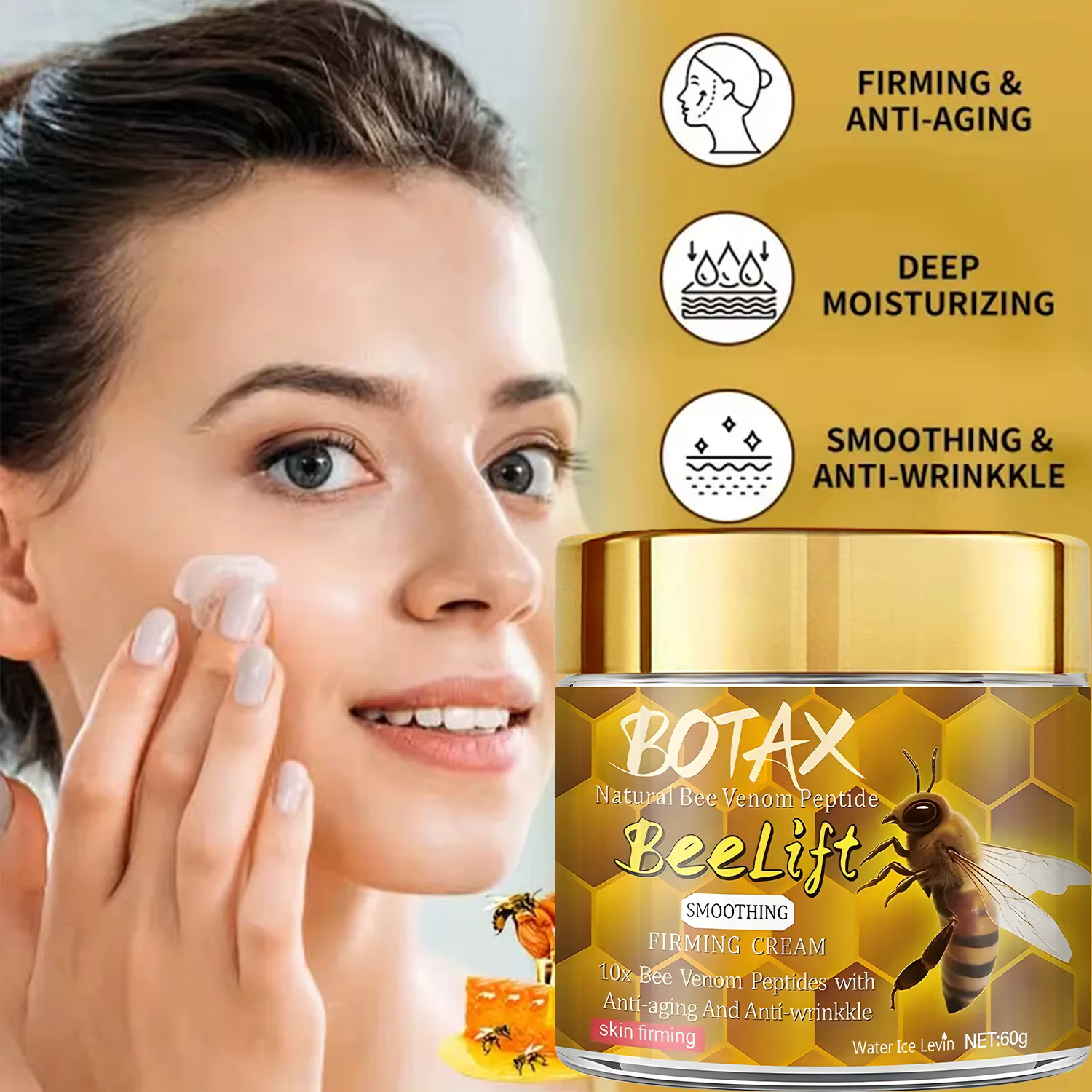 Botax Natural Beelift Crème pour le visage au peptide de venin d'abeille - 10x crème raffermissante anti-âge et lissante au rétinol