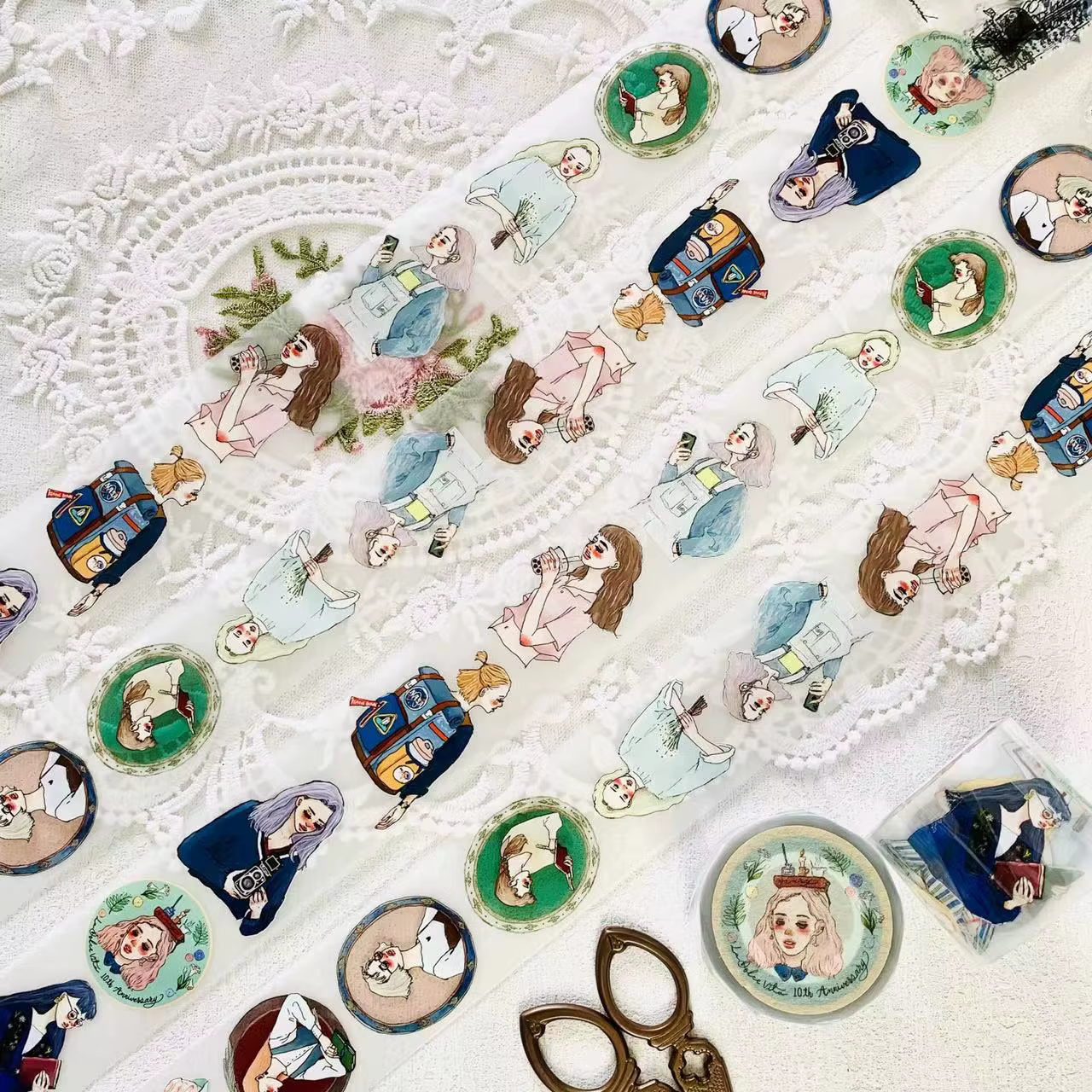 1 boucle belle Bon Voyage la vie est belle fille Washi PET bande planificateur bricolage Scrapbooking Plan décoratif autocollant