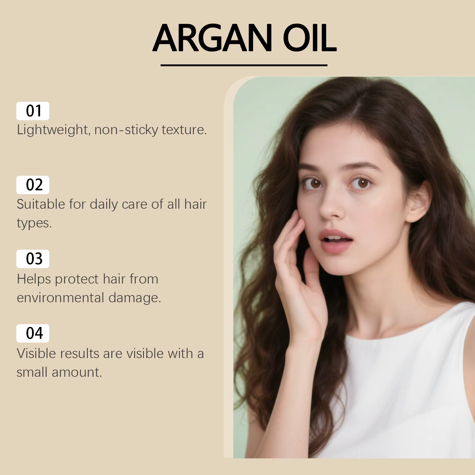 Huile de soin capillaire à l'argan marocain pour cheveux secs et endommagés
